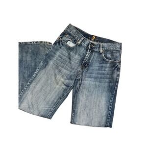 SEVEN FOR ALL MANKIND Denim Jeans Women Blue Wash Straight Leg Size 32